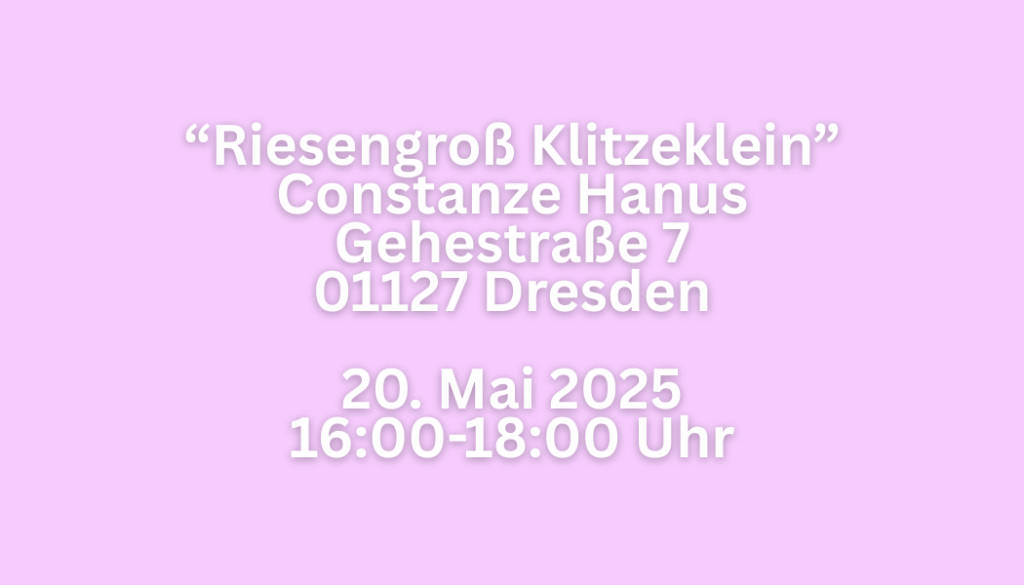 Riesengroß Klitzeklein Constanze Hanus