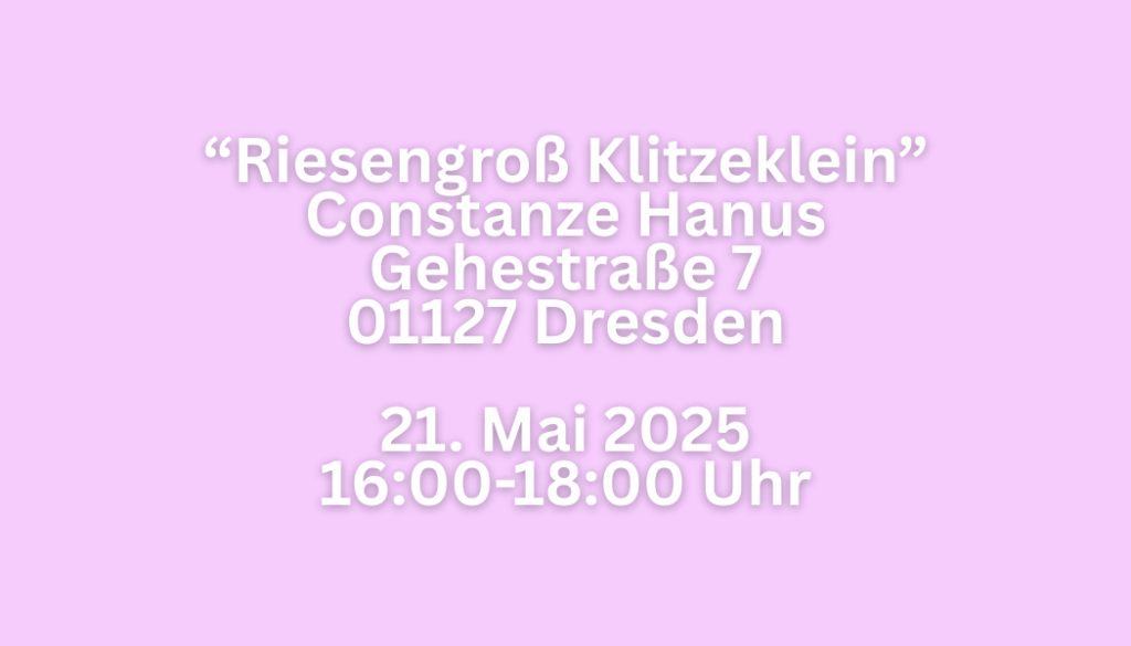 Riesengroß Klitzeklein Constanze Hanus